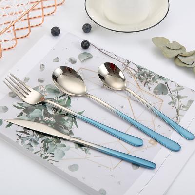 China Viable Custom Popular Set of Flatware Spoons and Spoons Rose Gold Restaurant Cutlery Flatware Set of Stainless Steel Cutlery for sale