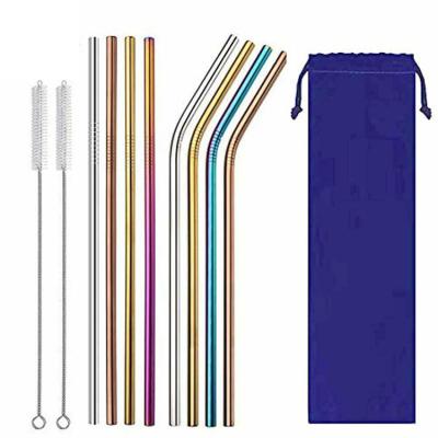 China Sustainable Reusable Stainless Steel Metal Japan Fruit Smoothie Purple Straw for sale