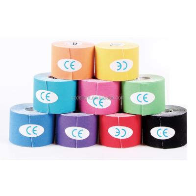 China 97% Cotton + 3% Spandex Hot Sporting Goods Colored Bandage KinesiologicTapes 5cm*5m With CE Approved for sale