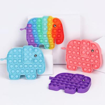 China Decompression hot sales 2021 new silicone elephant push sound fidgety person toys relieve stress snap toy for sale