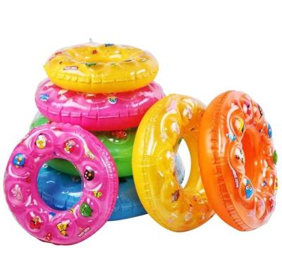 China Diameter 50CM-90CM New Style Water Entertainment Colorful PVC Inflatable Floating Swimming Rings Crystal Swim Float Ring for sale