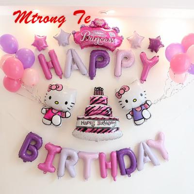 China New Hello Places Kitty Balloon Birthday Party Decoration Amazon FBA Party Kit Design Helium Foil Balloons for sale