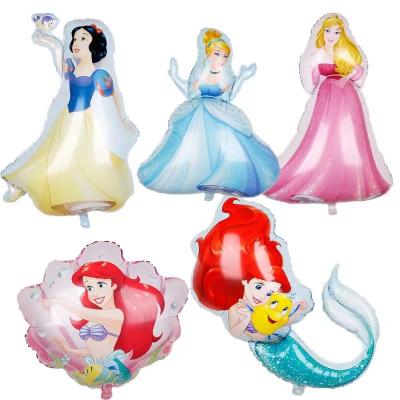 China Party Decoration 37inch Princess Cartoon Foil Balloon Set Princess Image Birthday Party Theme Foil Balloons Surprise Decoration for sale