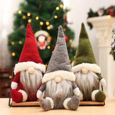 China Small Snowman Christmas Decoration Plush Doll Gnome Xmas Hanging Toy Christmas Tree Ornaments Party Decorations Kids Christmas Gift for sale