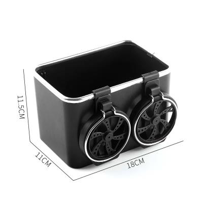 China Universal Car Seat Storage Box Isofrequency Retransmitter Organizer Storage Box With Cup Holder Vehicle Inner Side Storage Box for sale