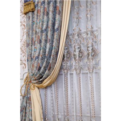 China Modern Sheer Curtains Embroidery Gold Modern Design Gray Curtain for sale