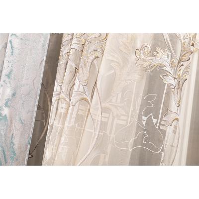 China Simple Modern Translucidus Gold Living Room Gray Bedroom Style Embroidery Fabrics For Curtains for sale