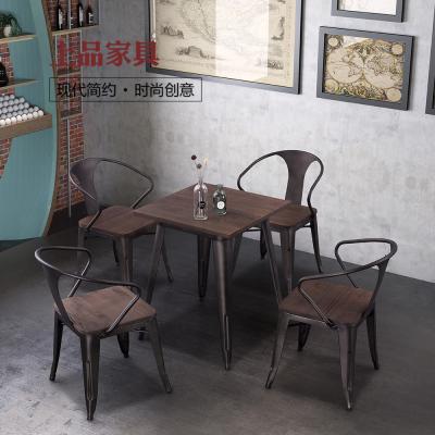 China Eco-freindly Industrial Iron Chair Cafe Shop Garden Leisure Table And Chair Combination Outdoor Furniture for sale