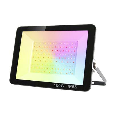 China Modern Outdoor Smart Wireless Remote Control Color Changing Flood Lamp 50W Rgb Led Flood Light Stage Wall Flood Lamp for sale