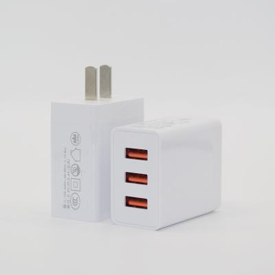 China NULIKE 12W Charger PD QC Three Convenient Ports UK/EU/US/KR Plug In 3A USB High Power 12W Fast Charger for sale