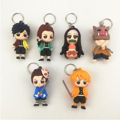 China Decoration Custom Logo Embossed Mini Anime 3D Figurine Key Chain Rubber Cartoon Ornament Pendant PVC for sale