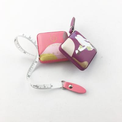 China Eco - Friendly Custom Logo Printed Retractable Mini Square Tape Measure For Wedding Gift for sale