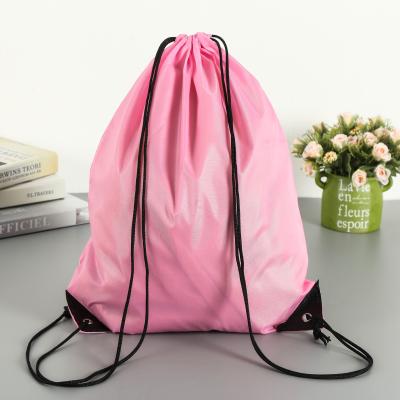 China Durable Personalized Pink Sports Gym Drawstring Bag Strap Bag For Women As A Gift for sale