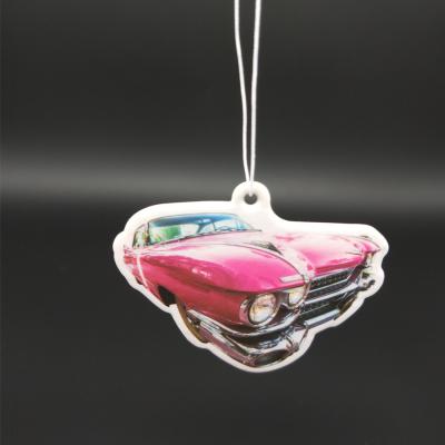 China Fancy Personalized Car Shape New Car Perfume Paper Card Air Freshener Hanging for sale