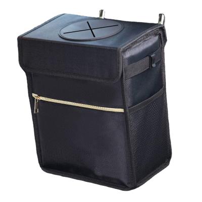 China Eco-Friendly Car Trash Can With Lid Leakproof Car Trash Can With Storage Pockets Car Trash Can With Storage Pockets For Headrest for sale