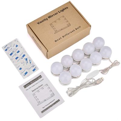 China Modern Vanity Mirror Light 10pcs LED Makeup Mirror Light Kit for Makeup Hollywood Style Makeup Mirror for sale