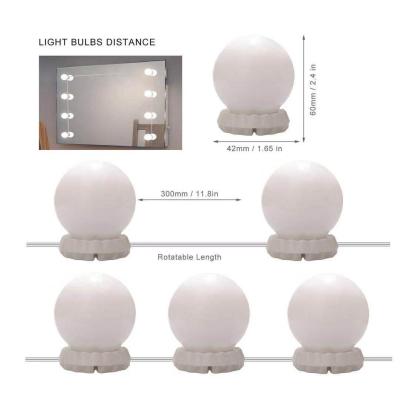 China Hollywood Style Modern Vanity Make Up Light LED Lights for Mirror Bathroom Dressing Table Mirror Lights with Dimmer for sale