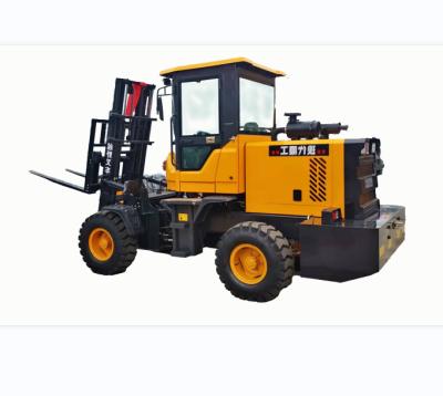 China Garment Shops Ruigong Latest Design Offroad Diesel Forklift Stacker Top Quality Handle for sale