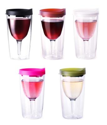 China 2020 new style sales viable hot wall wine plastic cup double with custom tumbler lid support and color printing for sale