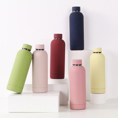 China 2022 New Design Products PORTABLE 500ml Stainless Steel Double Wall Insulated Vacuum Travel Sports Thermos Flask Portable Water Bottle Cup for sale