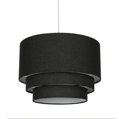 China Decorative Faux 3 Modern Indoor Lighting Canvas Linders Cover Chandelier Ceiling Pendant Lamp for sale