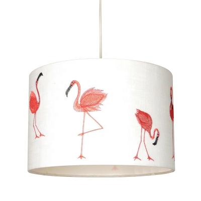 China Modern Pink Animal Cartoon Bird Texture Fabric Lampshade Canvas Shades for Table Lamp Floor Lamp in Living Room Bedroom Bedside for sale