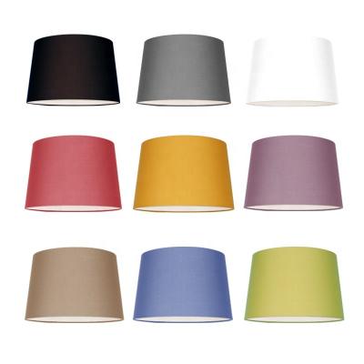 China SHAPE Modern Nordic Contemporary Pure Natural Elliptical Base Fabric Drum Color Coloful Lamp Shade for sale