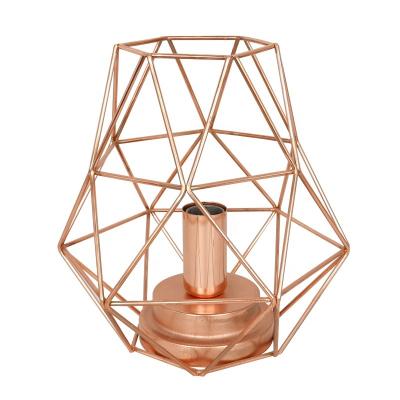 China Antique Retro Wrought Iron Metal Art Hollow Pendant Modern Home Decoration LED Table Lamp Cover for Bedroom for sale