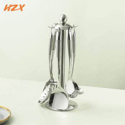 China Newcomers 201 Sustainable 304 Homeware Cooking Tools Kitchen Utensils Stainless Steel Kitchenware With Rack for sale