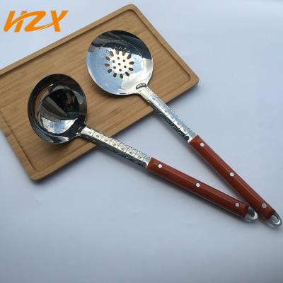 China New Sustainable Cooking Tool Accessories Stainless Steel Soup Ladle Set Factory Price And Skimmer Spoon for sale