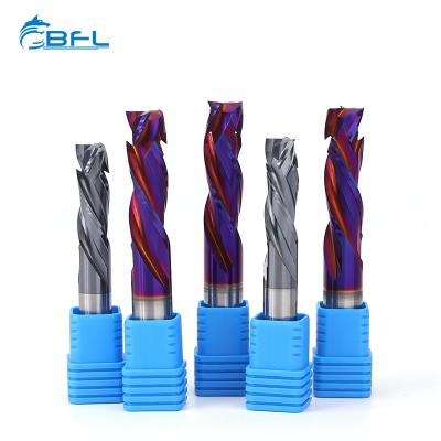 China General/BFL high speed tungsten carbide 3 flute and downcut tool 3 flute compression milling milling tool with blue coating for sale