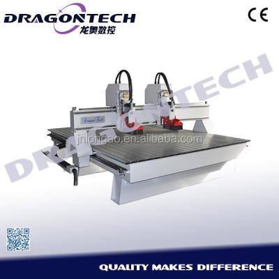 China DT1925D woodworking multihead engraving machine / double heads cnc router 1900x2500x300mm for sale