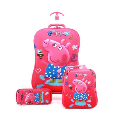 China EVA SHENGMING Rolled School Bags For Kids 6D Pokemon Trolley Backpack Kids Travel Luggage 3pcs Sets for sale