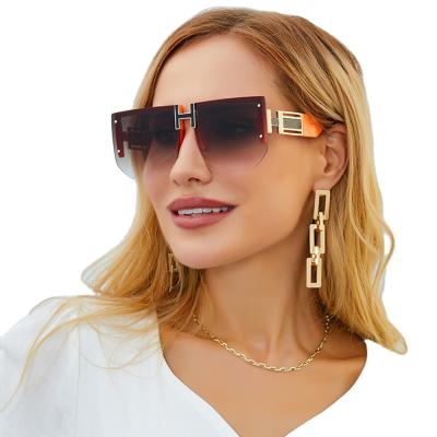 China Fashion Sunglasses Complement Diamond Cut Rimless Rimless Glasses Big Frame Hot Sale Women Men Anti-ultraviolet Sun Glasses for sale