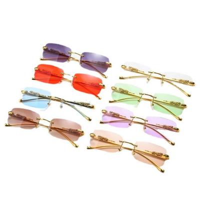 China Fashion Sunglasses New Vintage Summer Fashion Frameless Sunglasses Brand Metal Wholesale Luxury Sunglasses for sale