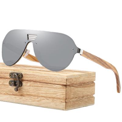 China 2021 new fashion sunglasses style one-piece mirror bamboo and wood lens high-end polarized wooden sunglasses, colorful male sunglasses for sale