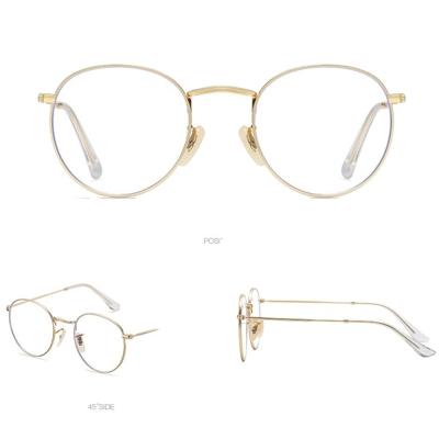 China Hot Selling Retro Anti-blue Glass Vision Single Metal Frame Men And Women With The Same Round Frame Fashion Glasses for sale