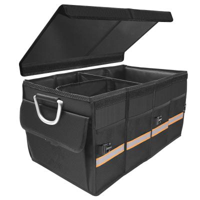 China Durable Heavy Duty Waterproof Auto Folding Cargo Storage Container Carrier Car Trunk Organizer With Foldable Cover for sale