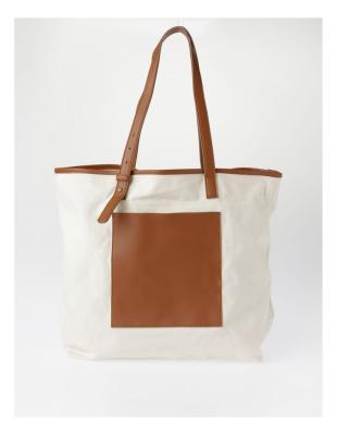 China Eco - Friendly Organic Cotton Contrast Pouch Tote Bag for sale