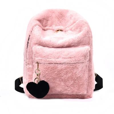 China Wholesale Korean Cute Anti-theft Velvet Plush Backpack For Teens for sale