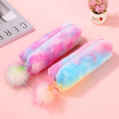 China Durable Multifunctional Fashion Colorful Plush Pencil Case for sale