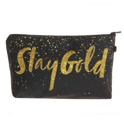 China Wholesale Fashoion Polyester Glitter Printing Promotional Cosmetic Bag for sale