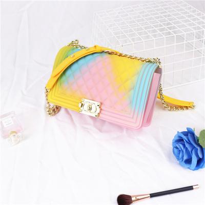 China Fashionable Purses PVC Bag Candy Color Jelly Tote Candy Handbag for sale