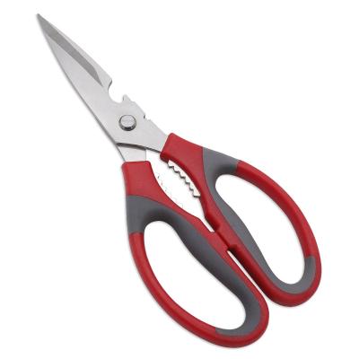 China China Factory Plastic Household Sharp Serving Stainless Steel Serrated Multifunctional Kitchen Scissors tijeras de cocina for sale