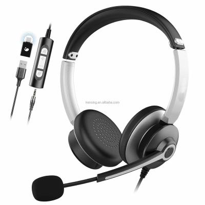 China Binaural Call Center Headset With Super Sound Canceling Microphone MHP-782-3.5 for sale