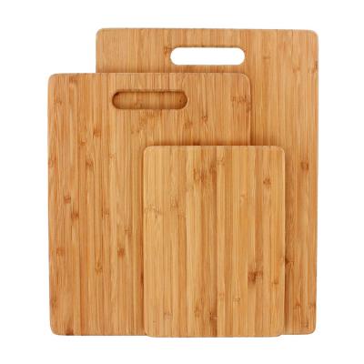 China Sustainable Kitchen Custom Multifunctional Freshware Fruit Cheese Vegetable Serving Organic Bamboo Cutting Board 3 Set for sale