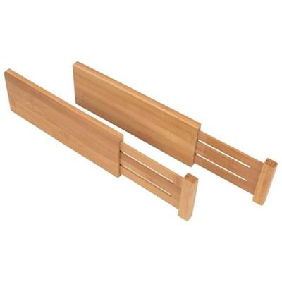 China Viable Wholesale Cheap Price One Piece Spring Adjustable Kitchen Drawer Dividers Bamboo Organizers for sale