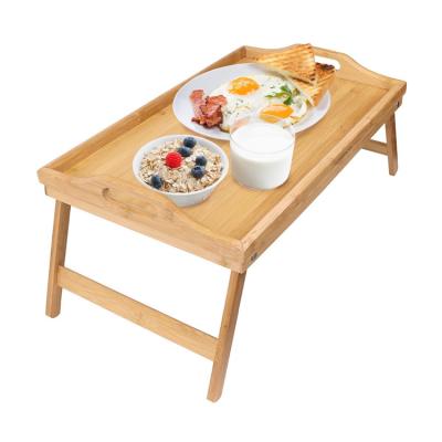 China Fashion Top Selling Multi Purpose Laptop Breakfast Top Serving Bamboo Bed Tray With Folding Legs for sale