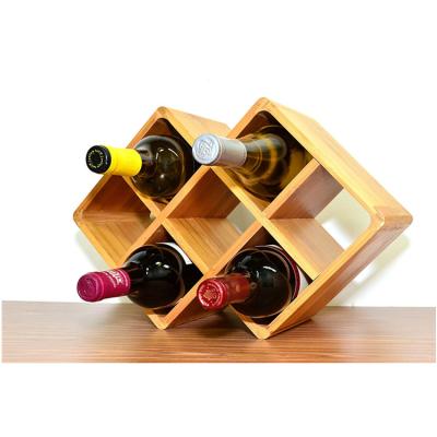 China Natural Bamboo Countertop Wine Rack 8 Bottles Sturdy Construction Easy Free Standing Table High Quality Sustainable Storage for sale