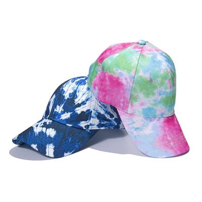 China Character fashion ladies summer hat unisex baseball cap tie-dye girls color shiny baseball cap for sale